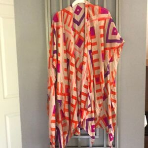 Michael Stars light weight print kimono one size